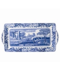 This classic Spode Blue Italian tray features the famous blue and white design framed by an Imari border, inspired by Chinese porcelain.