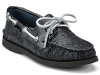 Sperry Top-Sider Women's A/O 2 Eye Lace-Up,Black Glitter/Patent,6.5 US