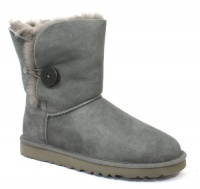 UGG Australia Women's Bailey Button Grey Sheepskin Boots 9 M US