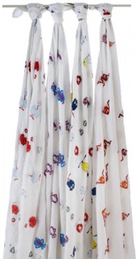 aden + anais 4 Count 100% Cotton Muslin Swaddles, Monster Mash