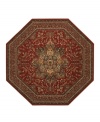 The Couristan Kashimar area rug is inspired by classic Oriental and Persian motifs, featuring a richly detailed design in warm red with grey florals. With features like 100% New Zealand semi-worsted wool, Couristan's exclusive locked in weave, crystal-point finish and hand-knotted fringes, the Medallion Antique Red rug offers a sophisticated addition to any room of your home.