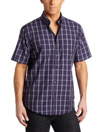 Van Heusen Men's Cvc Wrinkle Free Large Plaid Shirt