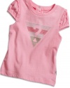 GUESS Kids Girls Infant Girl Triangle Tee (12 - 24m), PINK (24M)