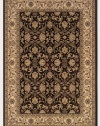 Couristan 6259/1000 HIMALAYA Isfahan 94-Inch by 134-Inch Polypropylene Area Rug, Ebony/Antique Creme