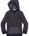 Splendid Littles Boys 2-7 Toddler Venice Thermal Stripe Hoodie, Carbon, 3T