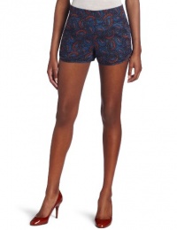 French Connection Women's Fast Poppy Paisley Short, Blue, 6