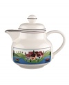 Depicting a cozy lakeside village, the Design Naif teapot recalls a simpler era in premium Villeroy & Boch porcelain.