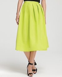 The season's most sought-after trends combine in this vibrant neon Tibi silk skirt, flaunting a voluminous silhouette and of-the-moment length.