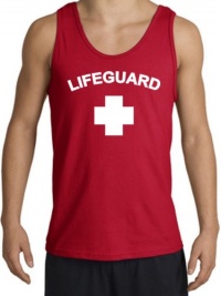 Lifeguard Tanktop Muscle Beach Tee Tank Top Shirt - Red