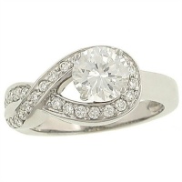 Fancy Twist Everlon Pave Diamond Eng Rg.36ct(cz ctr)