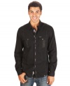 Hey there cowboy, this handsome Marc Ecko Cut & Sew has plaid details and a western style sure to make you go yee-haw!