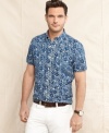 This floral patterned shirt–part of the Tommy Hilfiger Indigo Collection–sets the tone for a summer of on-trend style.