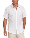 Cubavera Men's Short Sleeve Woven With Embroidered Chest Detail