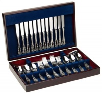 Wallace Antique Baroque 65-Piece Stainless-Steel Flatware Set, Service for 12