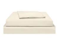 Alok International 500-100162 500 Thread Count Cotton Sateen Sheet Set, King, Ivory