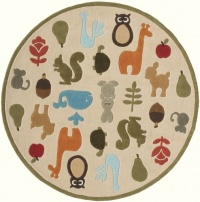 Area Rug 5x5 Round Kids Ivory Color - Momeni Lil Mo Whimsy Rug from RugPal