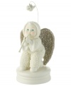 Time for a sing-a-long. A precious Snowbaby with piercing blue eyes and gold wings plays a musical instrument in this timeless figurine from Department 56.