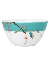 Make any meal sing with the bright watercolor-inspired birds and florals of the Chirp dinnerware and dishes collection from Lenox Simply Fine. Built for lasting luster and strength, this small bowl goes from oven to table to dishwasher with ease. Cute for berries or ice cream!