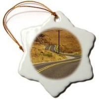 California, Scenic country road - US05 BJA0399 - Jaynes Gallery - 3 Inch Snowflake Porcelain Ornament