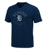 MLB Mens Detroit Tigers Game Day Weathered Athletic Navy Heather Short Sleeve V-Neck Tee By Majestic