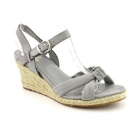 Cole Haan Air Cynthia.Mid.Sand Open Toe Wedge Sandals Shoes Gray Womens