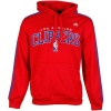 NBA adidas Los Angeles Clippers Striped Pullover Hoodie - Red