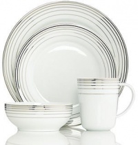 Charter Club Dinnerware By Macy's, Infinity Platinum 4 Piece Round Place Setting