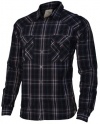 True Religion Brand Jeans Men's Pleated Pocket Western Plaid Shirt-Black