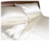 Divatex Home Fashions Royal Opulence Satin King Sheet Set, Ivory