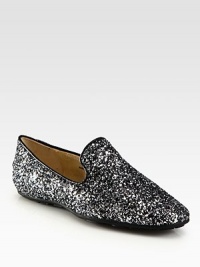 Light-catching glitter adds sparkle to this timeless favorite with a durable rubber sole. Glitter-coated fabric upperLeather liningRubber solePadded insoleMade in Italy