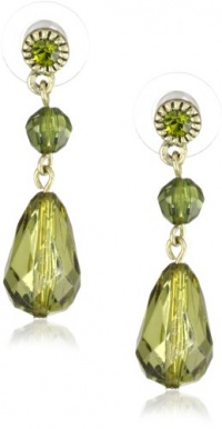 1928 Jewelry Brass Olivine Drop Earrings