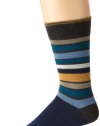 Pact Men's San Francisco Blue Stripe Crew Sock