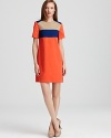 Flattering color blocking lends statement style to this 10 Crosby Derek Lam dress. Team with neutral heels for a sophisticated finish.