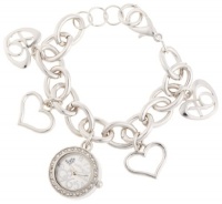 XOXO Women's XO7007 Silver Dial Silver-tone Charm Bracelet Watch