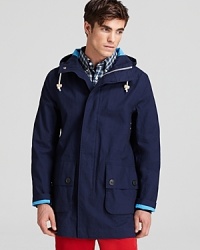 Contrast lining adds interest to this classic cotton jacket from Jack Spade.