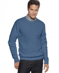 Over the top. Paired with a collared shirt, this Oscar de la Renta sweater adds a touch of sophistication to any outfit.