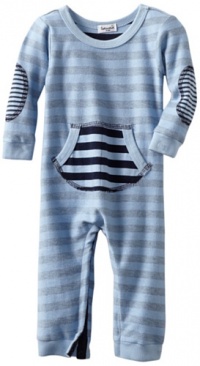 Splendid Littles Baby-Boys Newborn Navy Stripe Active Romper, Sky, 3-6 Months