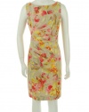 AK Anne Klein Printed Floral Sheath Coral Blush Combo'