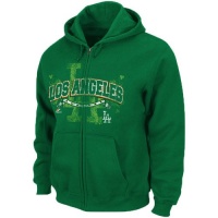 MLB Majestic L.A. Dodgers Green Is In Full Zip Hoodie - Kelly Green