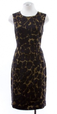 Elie Tahari Molasses 'Emory' Leopard Print Sleeveless Sheath Dress 8