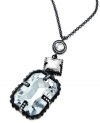 A clear choice. Stand out from the crowd with this necklace from Juicy Couture. Crafted from silver tone mixed metal, this pendant clearly shines through with glass accents. Approximate length: 32 inches. Approximate drop: 3 inches.