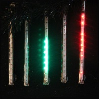 Snowfall - Set of 5 Single-Sided 7 LED Christmas Icicle Light Tubes - Multi