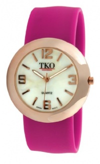 TKO ORLOGI Women's TK614-RFS Rose Gold Slap Metal Fuschia Watch