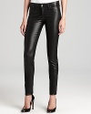 An uber-chic leather-like coating elevates these Rich & Skinny jeans to new heights--shiny, skinny and designed for a little mischief.