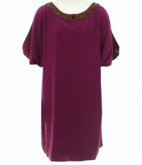 Adrianna Papell Beaded Neckline Dress Pomegranate 16