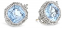 Judith Ripka Estate Estate Ascher Blue Topaz Stud Earrings