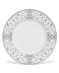 A soothing complement to the Imperial Scroll dinnerware collection, this accent plate enhances your table setting with subtle contrast.