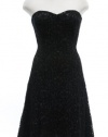 Ralph Lauren Black Metallic Lace Strapless Flared Skirt Cocktail Dress 12