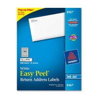 Avery Easy Peel Return Address Labels for Inkjet Printers, 0.5 x 1.75 Inches, White, Pack of 2000 (08167)