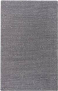 Area Rug 5x8 Rectangle Solid/Striped Light Gray Color - Surya Mystique Rug from RugPal